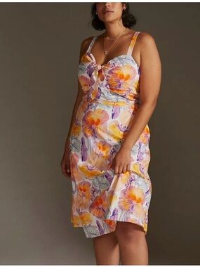 Cecilia Pettersson for Anthropologie Tie-Front Midi Dress – Size 14
